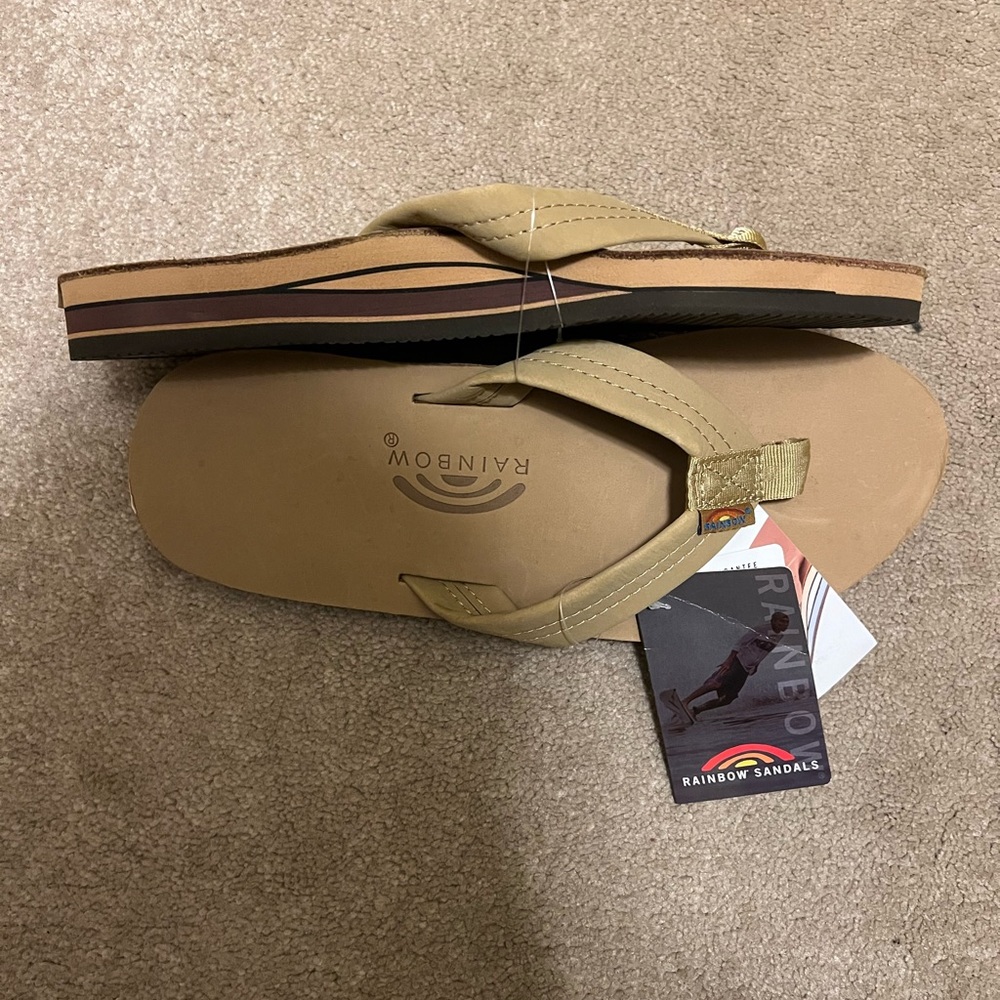 Rainbow Sandals Double Layered, Size Large, Never Worn